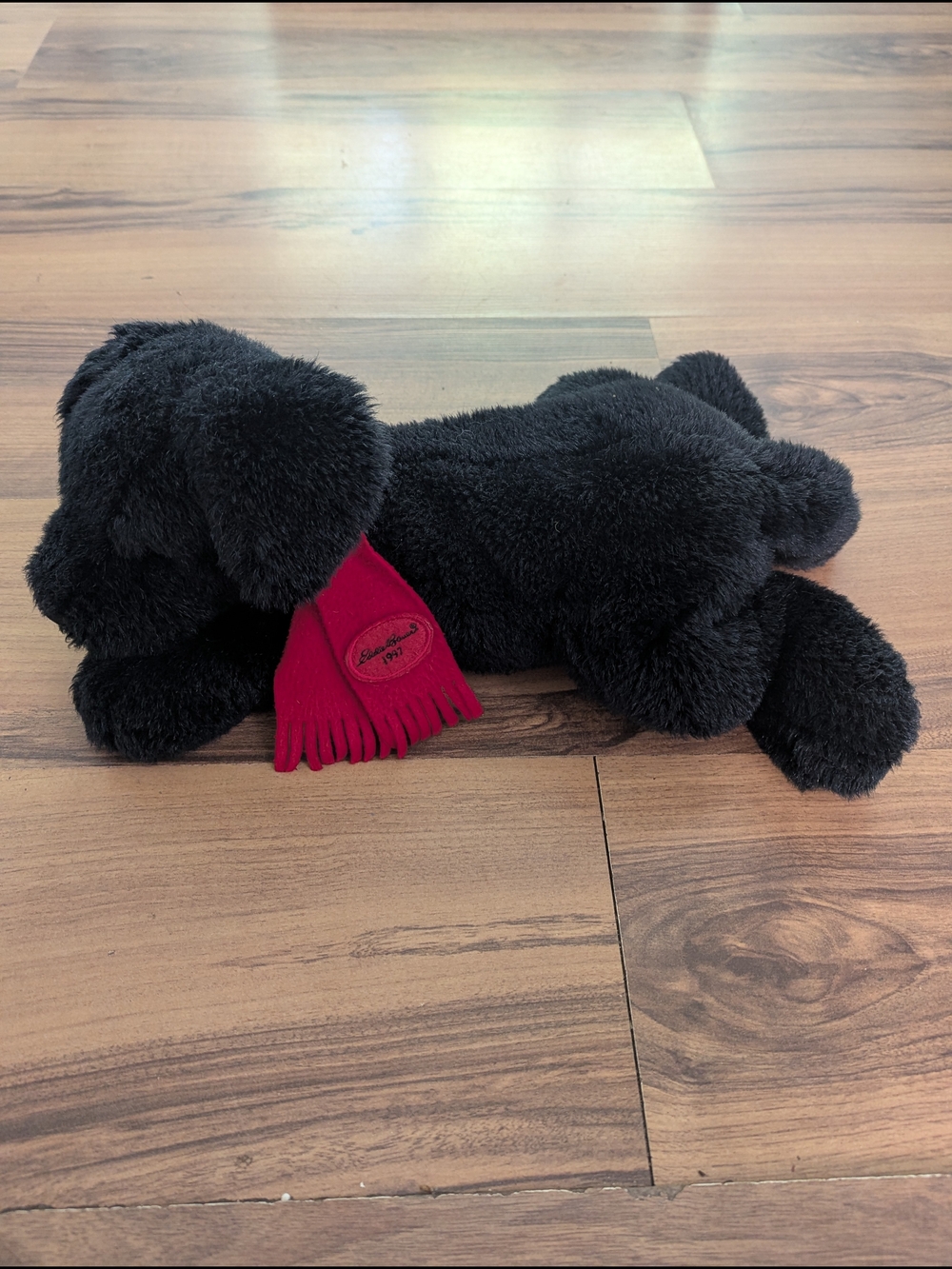 Gund Eddie Bauer Black Labrador Plush Animal Puppy Dog 1996 w Red Scarf